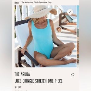 Kenny Flowers Aruba Luxe Crinkle One Piece Swimsuit Size Small, Turquoise NWOT